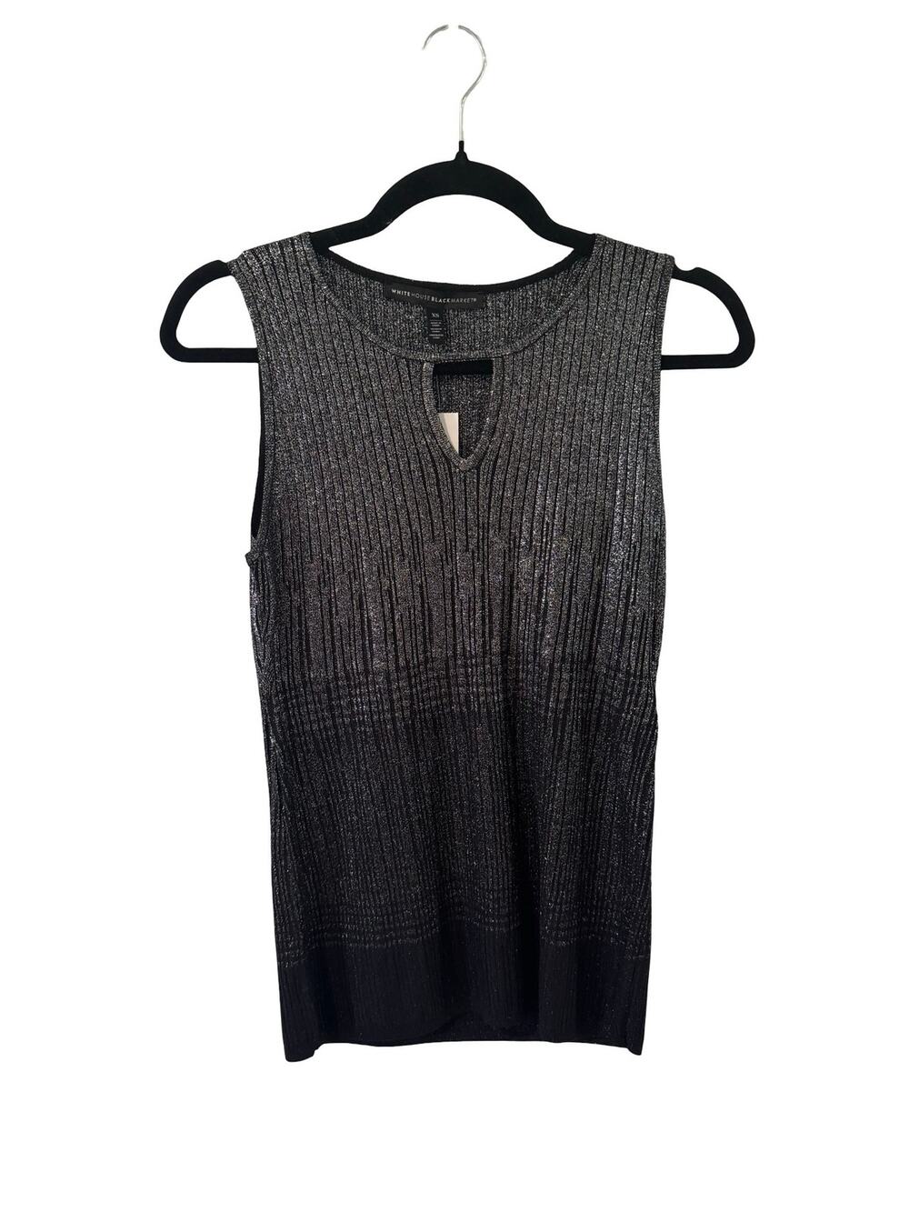 White House Black Market Shimmer Ombre Shell Tank XS NWT Metallic Sparkle